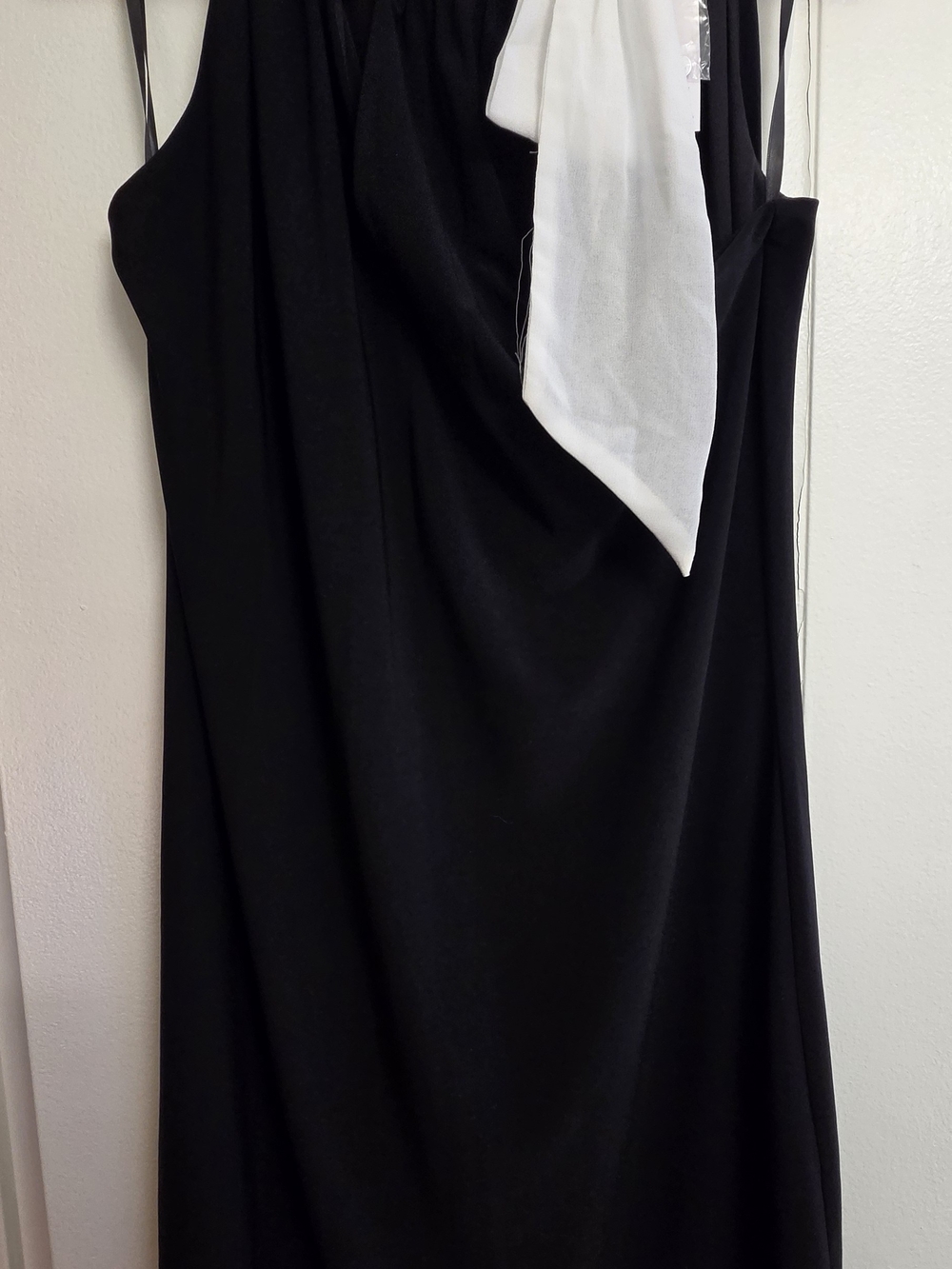 White House Black Market Elegant,  Black Dress with White Accent